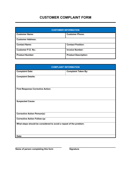 Customer Complaint Form Template & Sample Form | Biztree.com Customer Complaint Form Template & Sample Form | Biztree.com