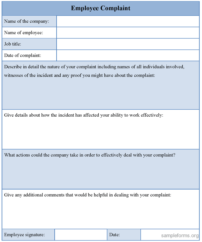 Customer Complaint Form Template Customer Complaint Form Template