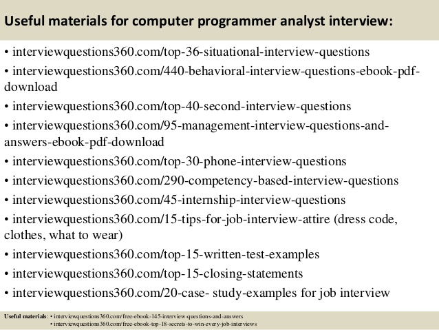 Top 10 computer programmer analyst interview questions and answers Top 10 computer programmer analyst interview questions and answers