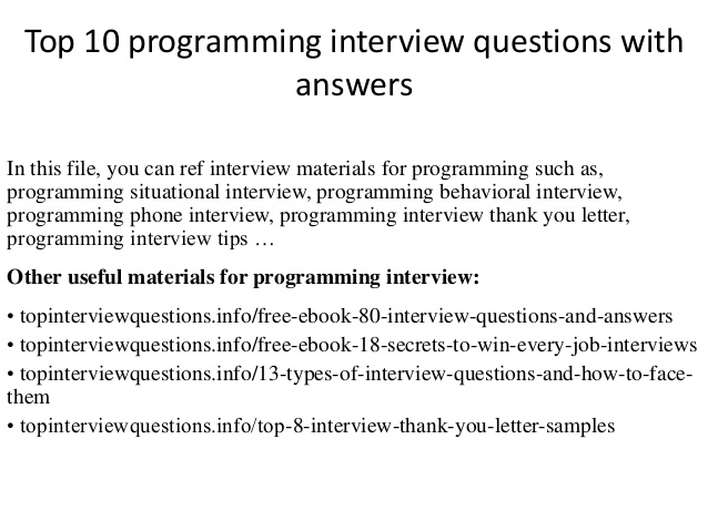 computer programmer job interview questions computer programmer job interview questions
