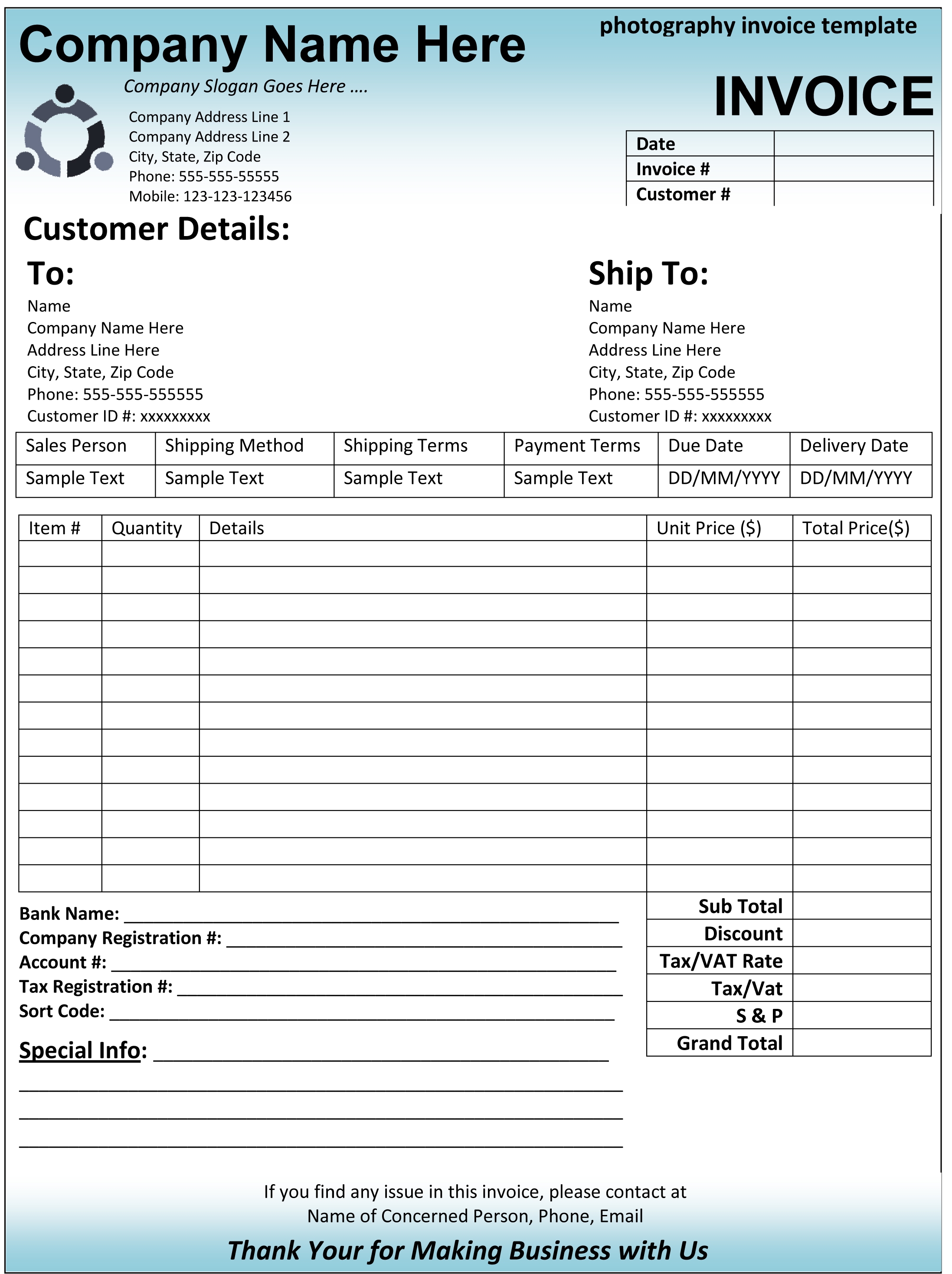 Construction Invoice Template Construction Invoice Template