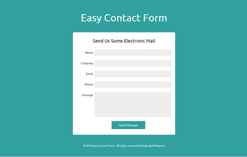 Easy Contact Form Responsive widget Template Easy Contact Form Responsive widget Template