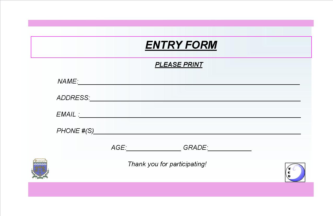 contest entry form template word sample contest form 7 examples in contest entry form template word sample contest form 7 examples in