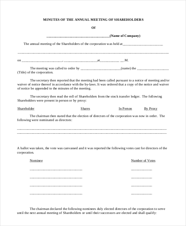 corporate minute template April.onthemarch.co corporate minute template April.onthemarch.co