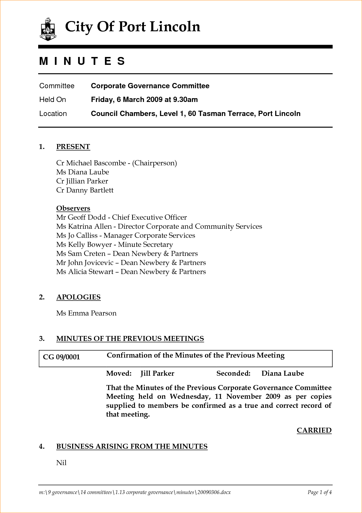 corporate minute template April.onthemarch.co corporate minute template April.onthemarch.co