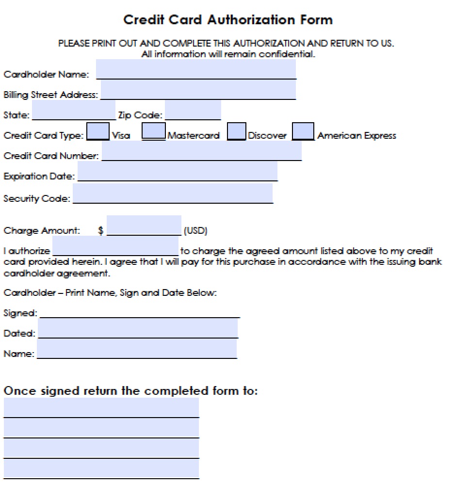 Download Recurring Credit Card Authorization Form | PDF | Word Download Recurring Credit Card Authorization Form | PDF | Word