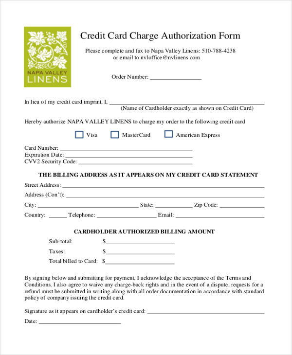 Credit Card Authorization Form Template 10+ Free Sample, Example Credit Card Authorization Form Template 10+ Free Sample, Example