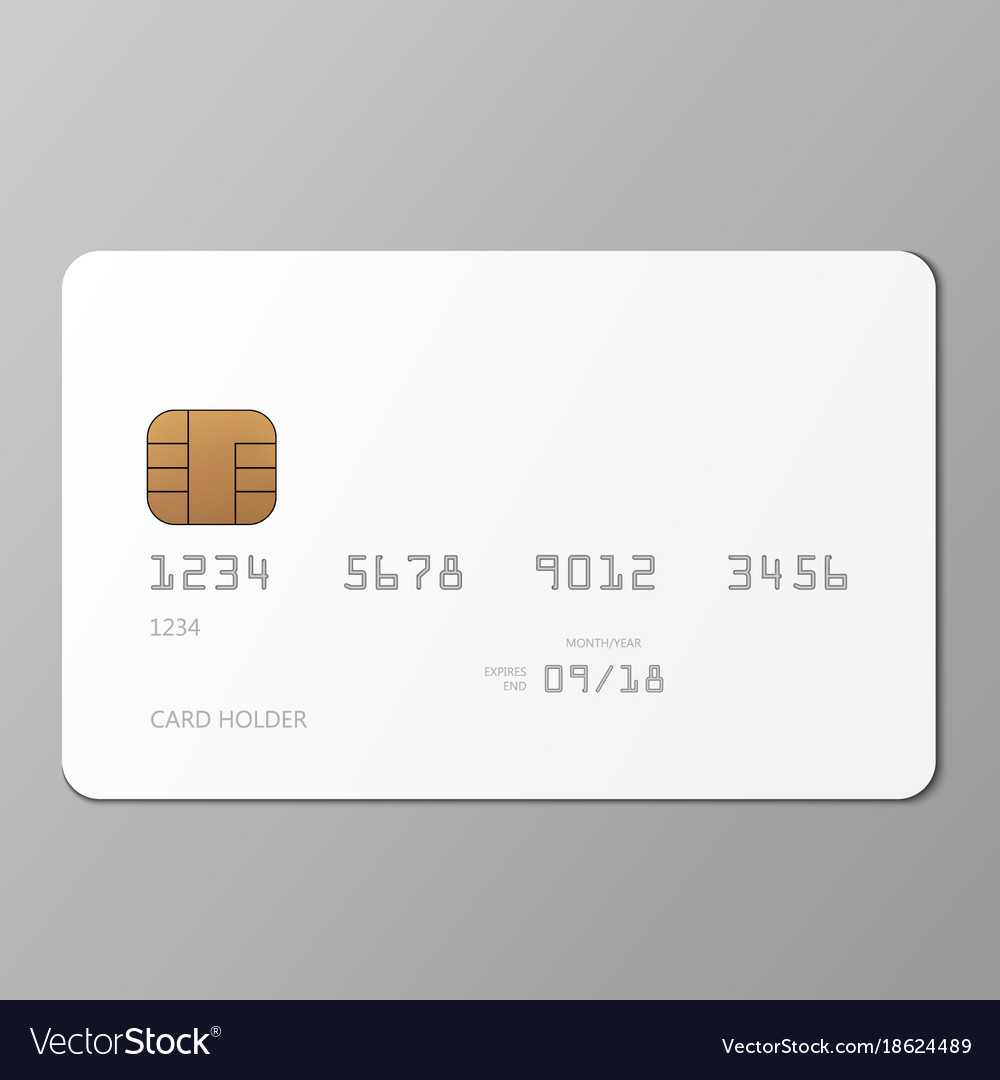 Realistic white credit card mockup template with Vector Image Realistic white credit card mockup template with Vector Image