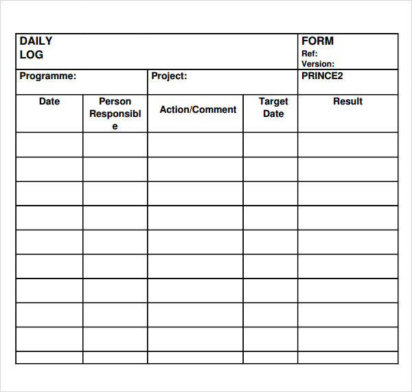 16+ Sample Daily Log Templates – PDF, DOC | Sample Templates 16+ Sample Daily Log Templates – PDF, DOC | Sample Templates