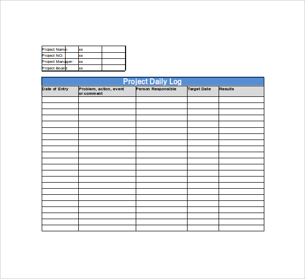 Daily Log Template – 09+ Free Word, Excel, PDF Documents Download Daily Log Template – 09+ Free Word, Excel, PDF Documents Download