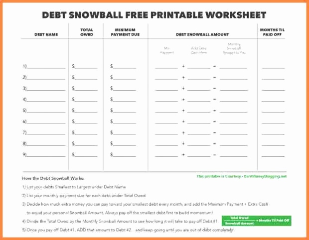 Free Printable Debt Snowball Worksheet Pay Down Your Debt! Free Printable Debt Snowball Worksheet Pay Down Your Debt!