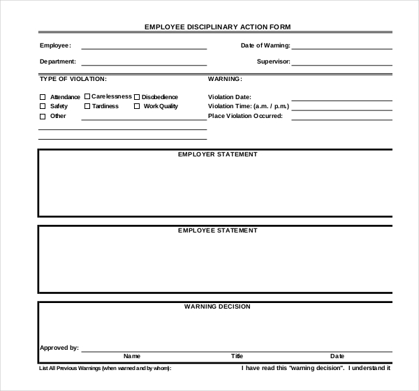 40 Employee Disciplinary Action Forms Template Lab 40 Employee Disciplinary Action Forms Template Lab