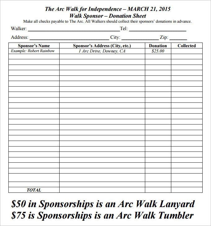 Donations Log Template Donations Log Template