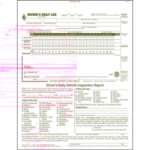 2 In 1 Driver's Daily Log Book w/Detailed DVIR, 2 Ply, Carbonless 2 In 1 Driver's Daily Log Book w/Detailed DVIR, 2 Ply, Carbonless