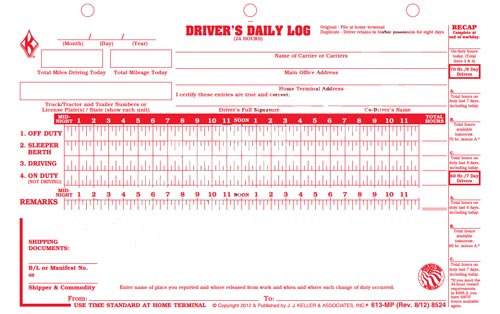 Loose Leaf Deluxe Duplicate Driver's Daily Log 2 Ply Carbon 613 MP Loose Leaf Deluxe Duplicate Driver's Daily Log 2 Ply Carbon 613 MP