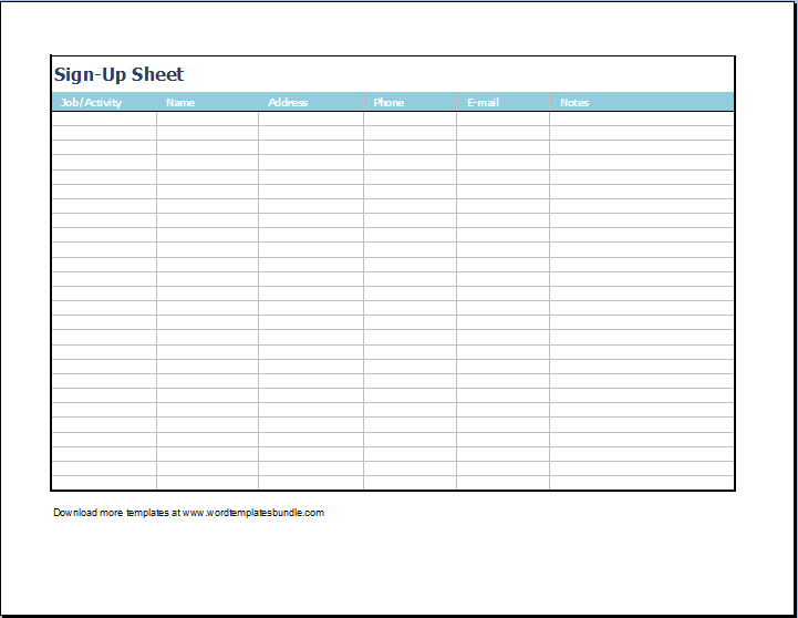 Sign Up Sheets Potluck Sign Up Sheet Sign Up Sheets Potluck Sign Up Sheet