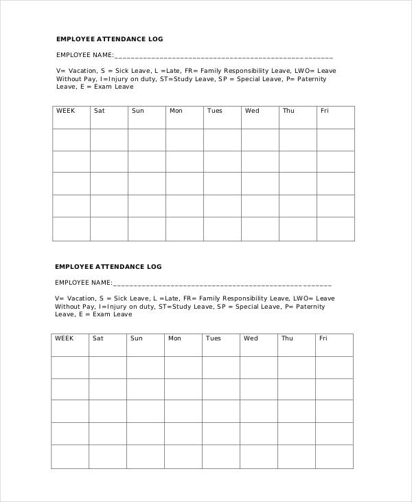 Attendance Log Templates 9+ Free PDF Documents Download | Free Attendance Log Templates 9+ Free PDF Documents Download | Free