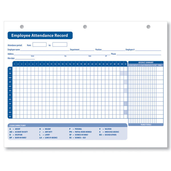 Impressive Sample of Employee Attendance Sheet Record For A Year Impressive Sample of Employee Attendance Sheet Record For A Year