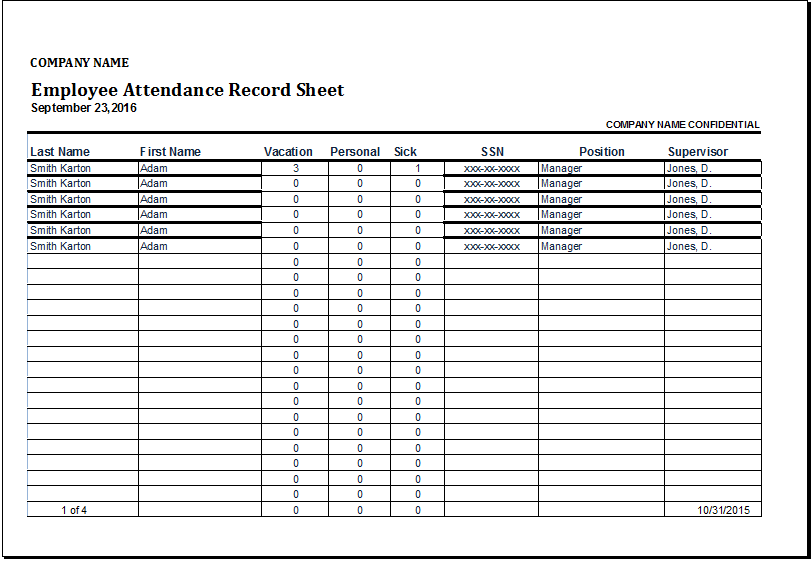 employee attendance record template Gecce.tackletarts.co employee attendance record template Gecce.tackletarts.co