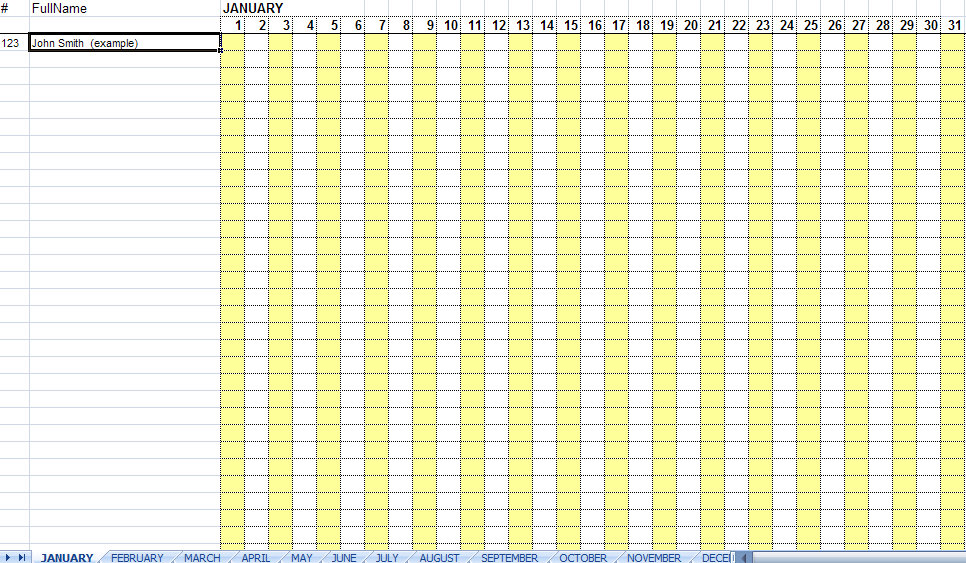 Employee Attendance Sheet & Daily Weekly Monthly Calendar 2017 Employee Attendance Sheet & Daily Weekly Monthly Calendar 2017