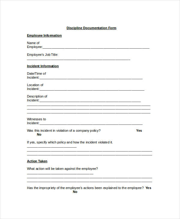 Employee Discipline Form 6+ Free Word, PDF Documents Download Employee Discipline Form 6+ Free Word, PDF Documents Download