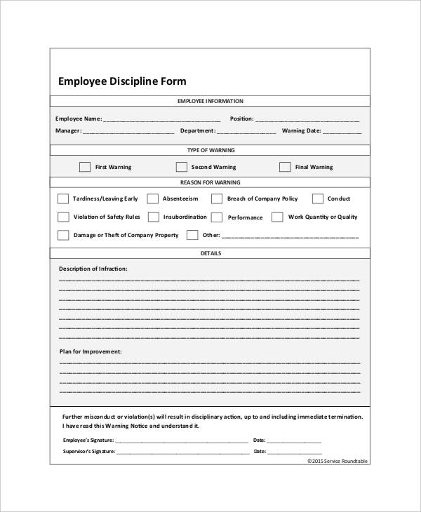 Employee Discipline Form 6+ Free Word, PDF Documents Download Employee Discipline Form 6+ Free Word, PDF Documents Download