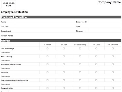 Easy Employee Evaluation Form: Word+ PDF Print + Download Easy Employee Evaluation Form: Word+ PDF Print + Download