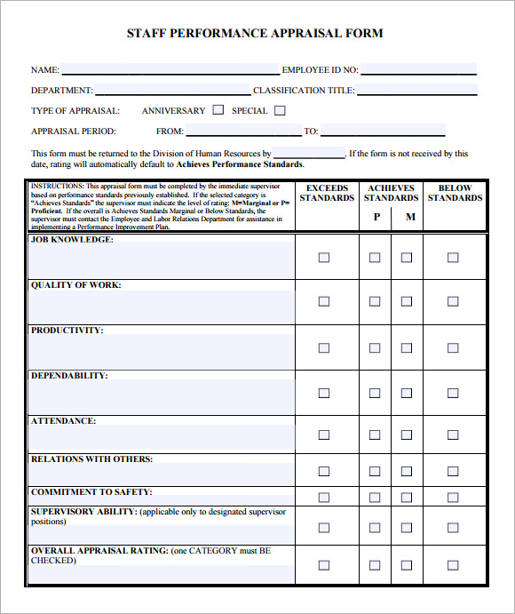 employee evaluation forms templates sample evaluation form for employee evaluation forms templates sample evaluation form for
