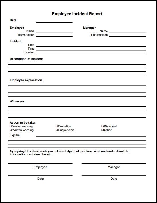 employee incident report templates Boat.jeremyeaton.co employee incident report templates Boat.jeremyeaton.co