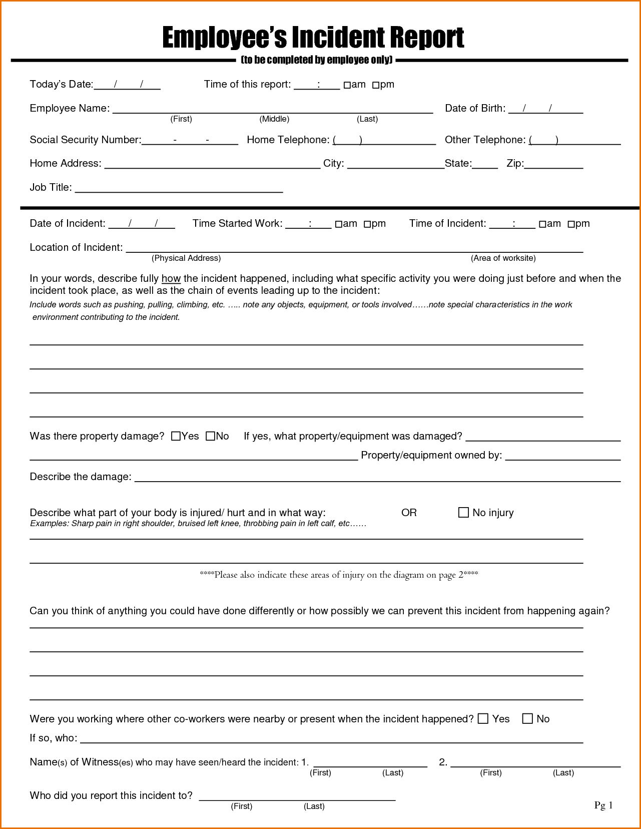 sample employee incident report form Boat.jeremyeaton.co sample employee incident report form Boat.jeremyeaton.co