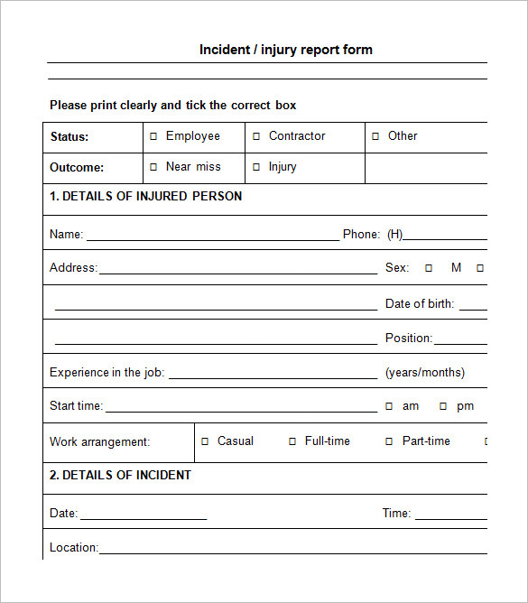 generic employee incident report form Tier.brianhenry.co generic employee incident report form Tier.brianhenry.co
