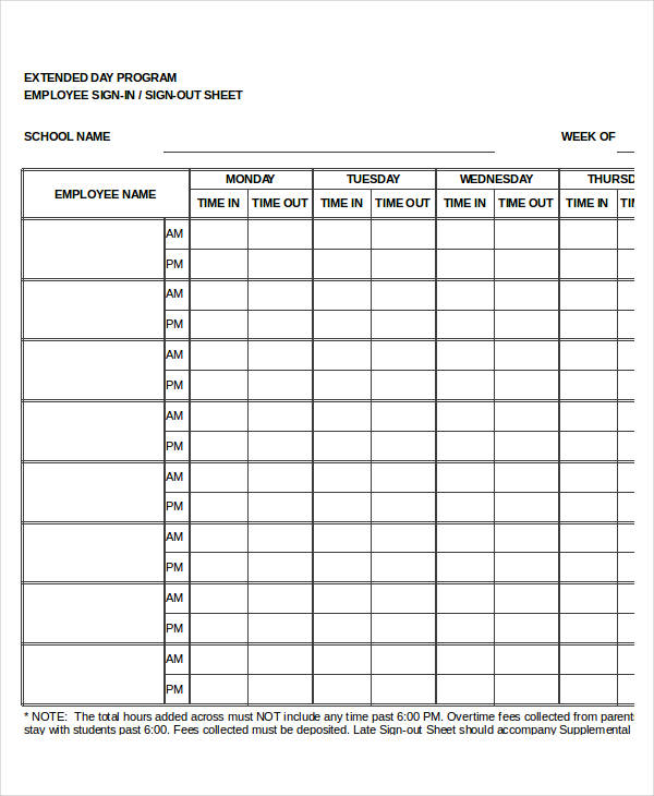 daily sign in and out sheet Kleo.beachfix.co daily sign in and out sheet Kleo.beachfix.co