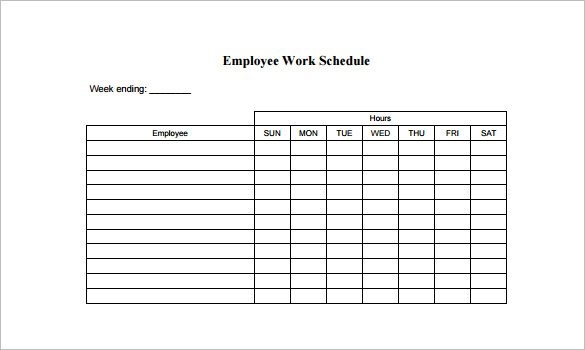 Free Work Schedule Templates for Word and Excel Free Work Schedule Templates for Word and Excel