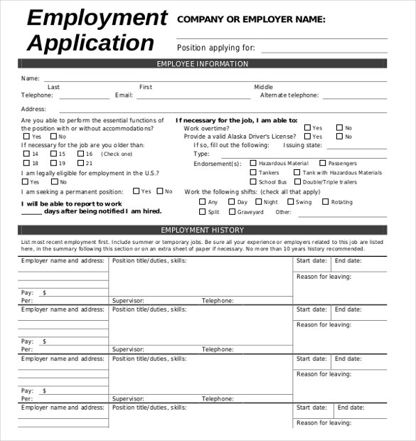 employment application forms templates 21 employment application employment application forms templates 21 employment application