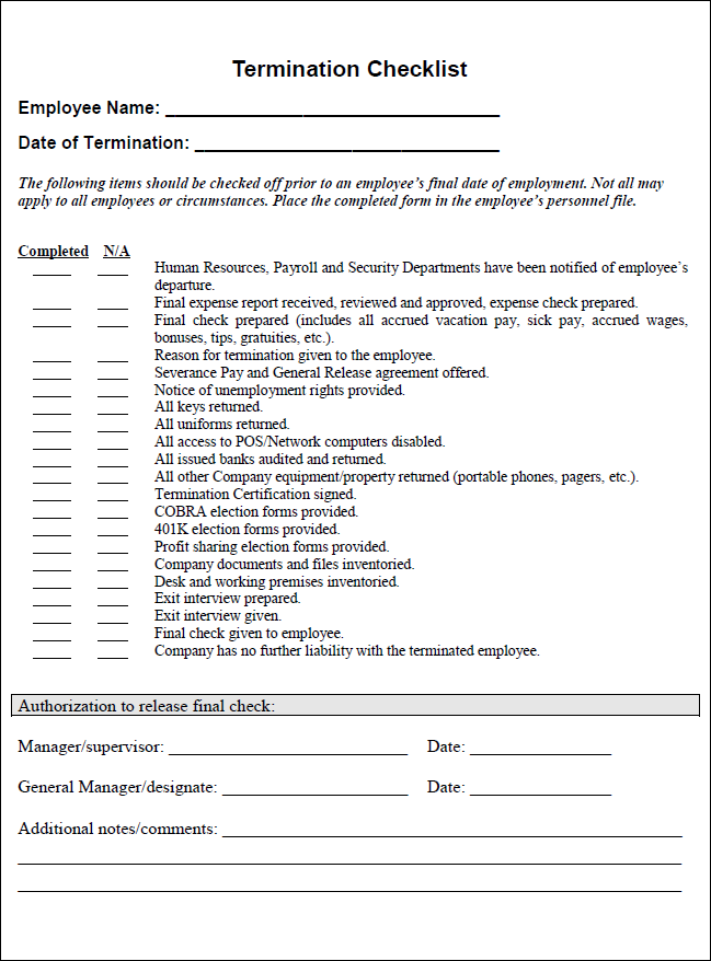 6 Things to Include in an Employee Termination Checklist — The 6 Things to Include in an Employee Termination Checklist — The