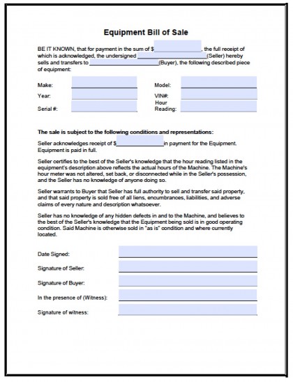 Download Equipment Bill of Sale Form | PDF | RTF | Word wikiDownload Download Equipment Bill of Sale Form | PDF | RTF | Word wikiDownload