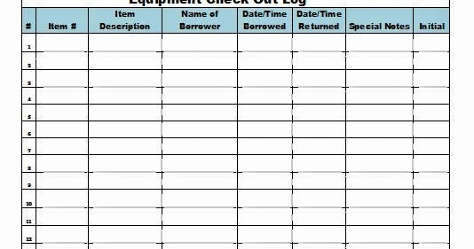Equipment Sign Out Sheet | Tool Check Out Form Equipment Sign Out Sheet | Tool Check Out Form