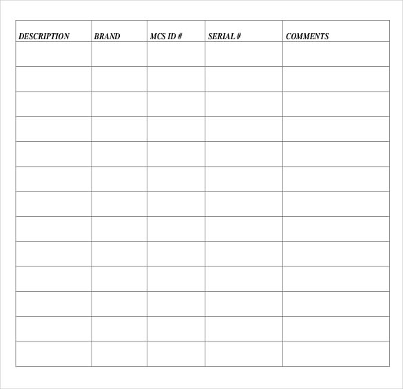 Equipment Inventory Template 14 Free Word, Excel, PDF Documents Equipment Inventory Template 14 Free Word, Excel, PDF Documents