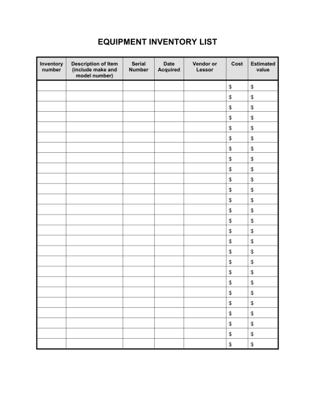 equipment inventory forms templates equipment inventory template equipment inventory forms templates equipment inventory template