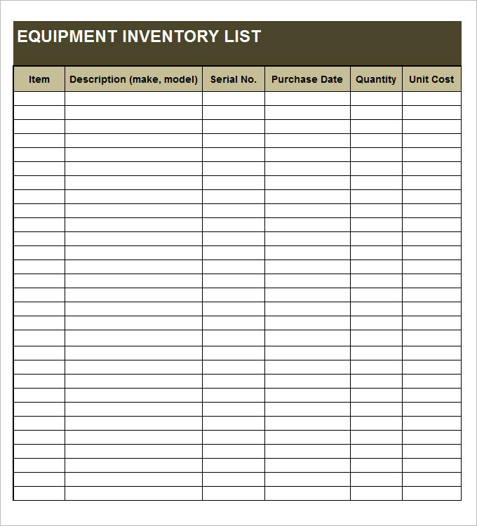 Equipment Inventory Template 14 Free Word, Excel, PDF Documents Equipment Inventory Template 14 Free Word, Excel, PDF Documents