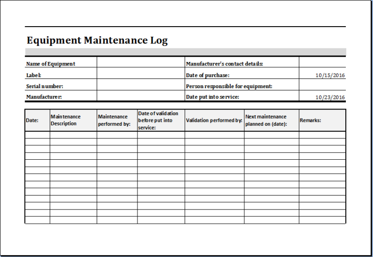 equipment repair log template excel Tier.brianhenry.co equipment repair log template excel Tier.brianhenry.co