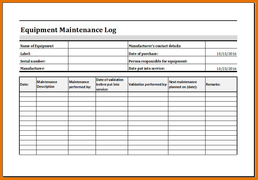 equipment maintenance log template excel Tier.brianhenry.co equipment maintenance log template excel Tier.brianhenry.co