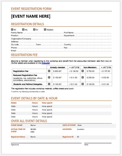 Event Registration Form Template Word Frsc.us Event Registration Form Template Word Frsc.us