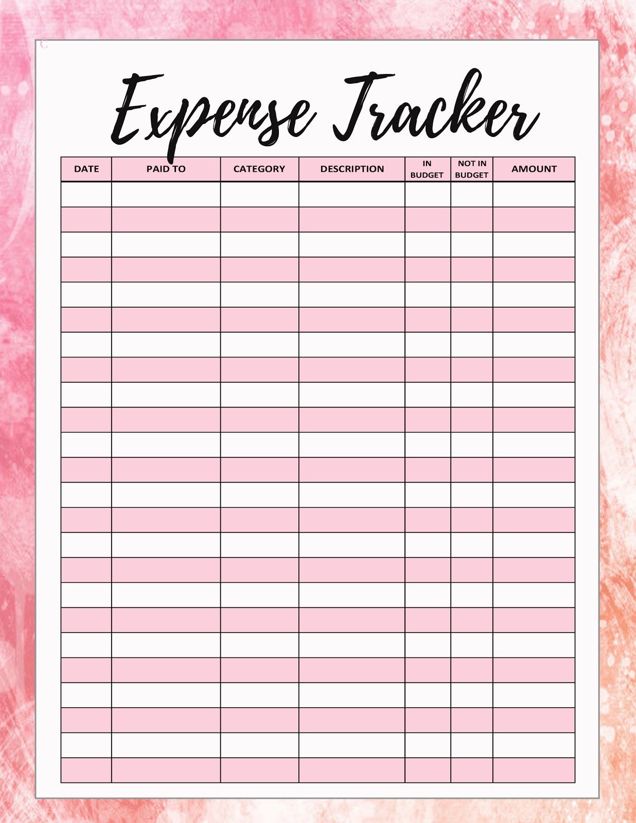 expense tracker printable April.onthemarch.co expense tracker printable April.onthemarch.co
