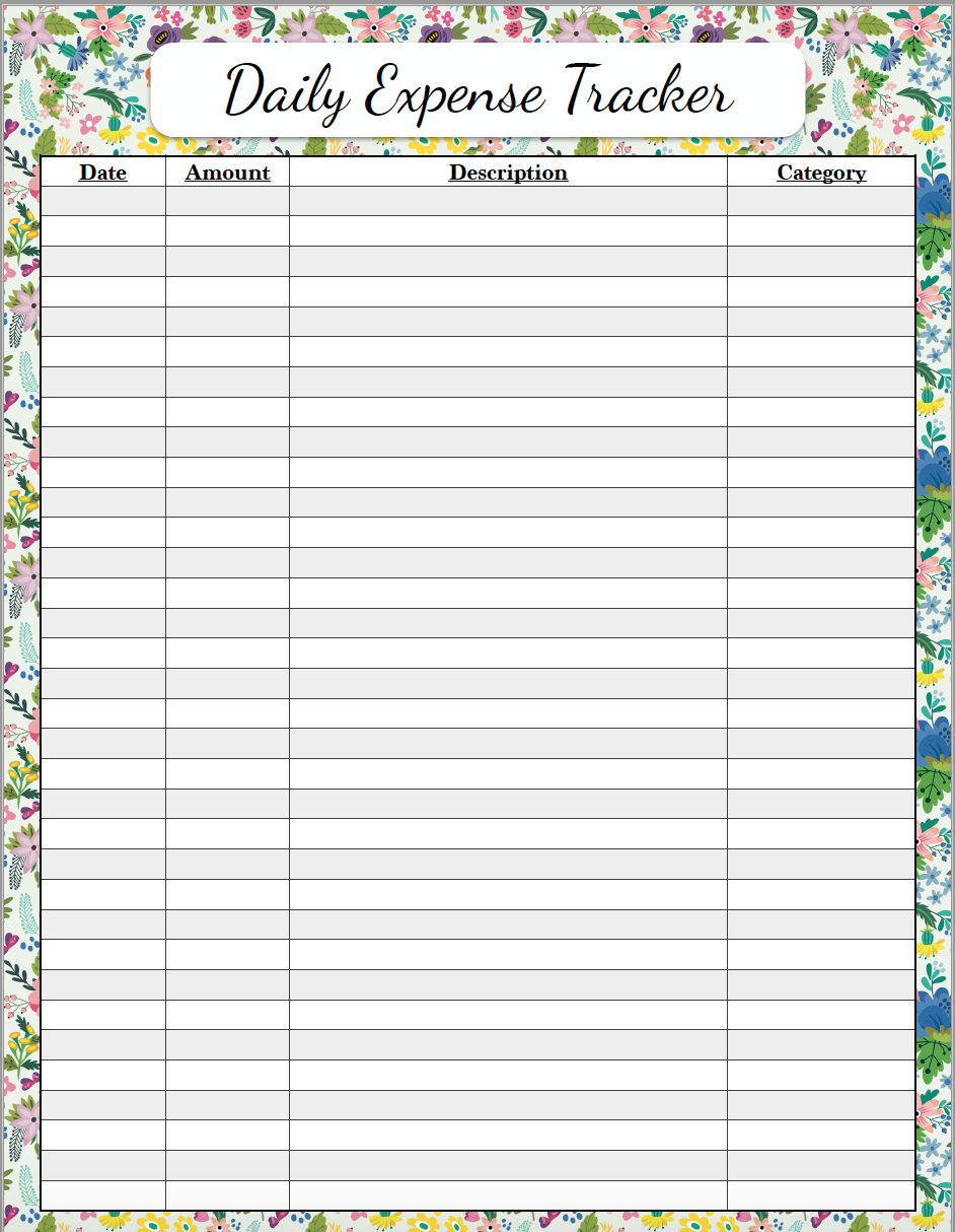 expense tracker printable April.onthemarch.co expense tracker printable April.onthemarch.co
