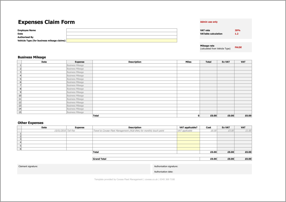 Free Expense Reimbursement Form for Excel Free Expense Reimbursement Form for Excel