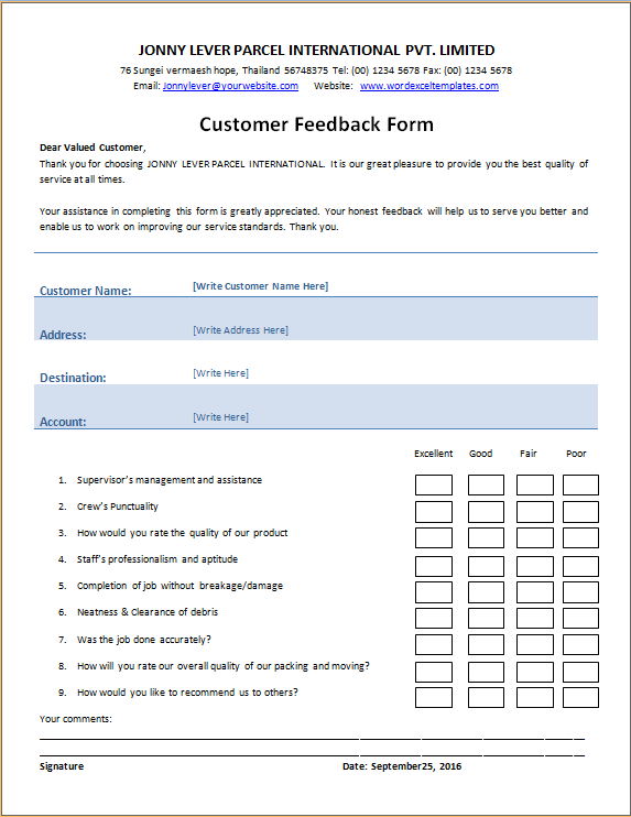 excel feedback form template Kleo.beachfix.co excel feedback form template Kleo.beachfix.co