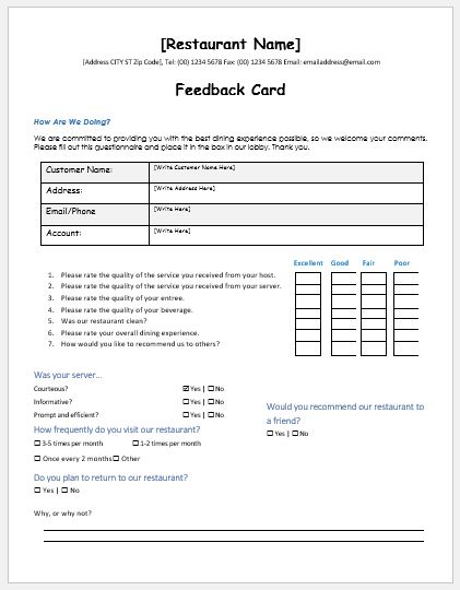 restaurant feedback forms Tier.brianhenry.co restaurant feedback forms Tier.brianhenry.co
