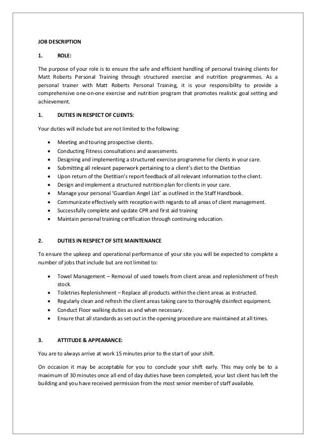 Personal Trainer Duties Resume. personal trainer resume should Personal Trainer Duties Resume. personal trainer resume should