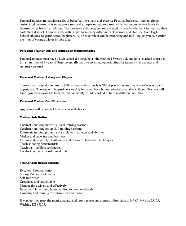 9+ Sample Personal Trainer Resumes | Sample Templates 9+ Sample Personal Trainer Resumes | Sample Templates